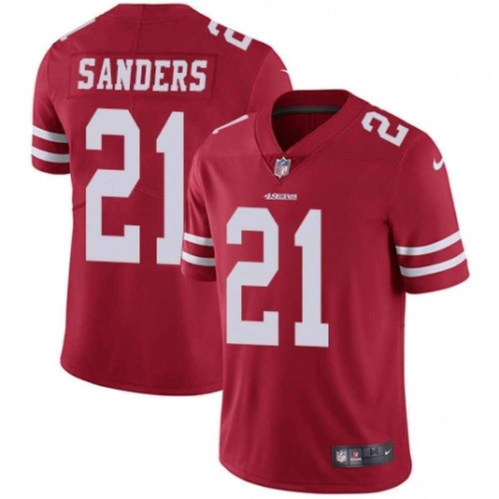 Can Select Mens Youths  Deion Sanders Red Stitched Jersey